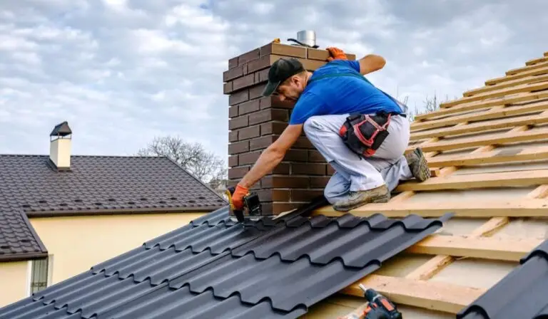 a professional roofers installing a color black roofs
